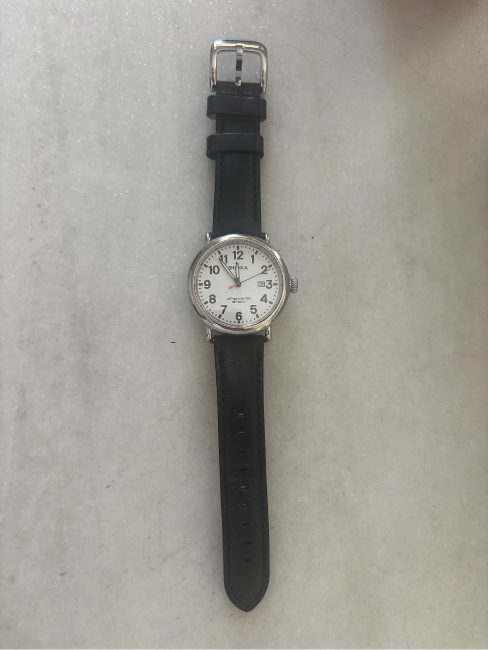 Vintage Shinola Runwell 36mm White Dial Quartz Watch w/New Battery